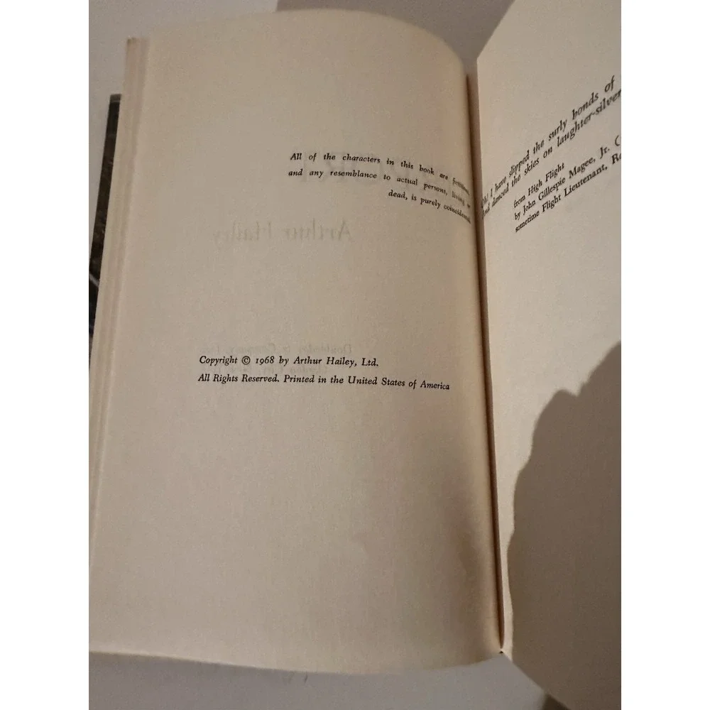 Airport by Arthur Hailey Hardcover 1968 DOUBLEDAY Book Club Edition W/ DJ